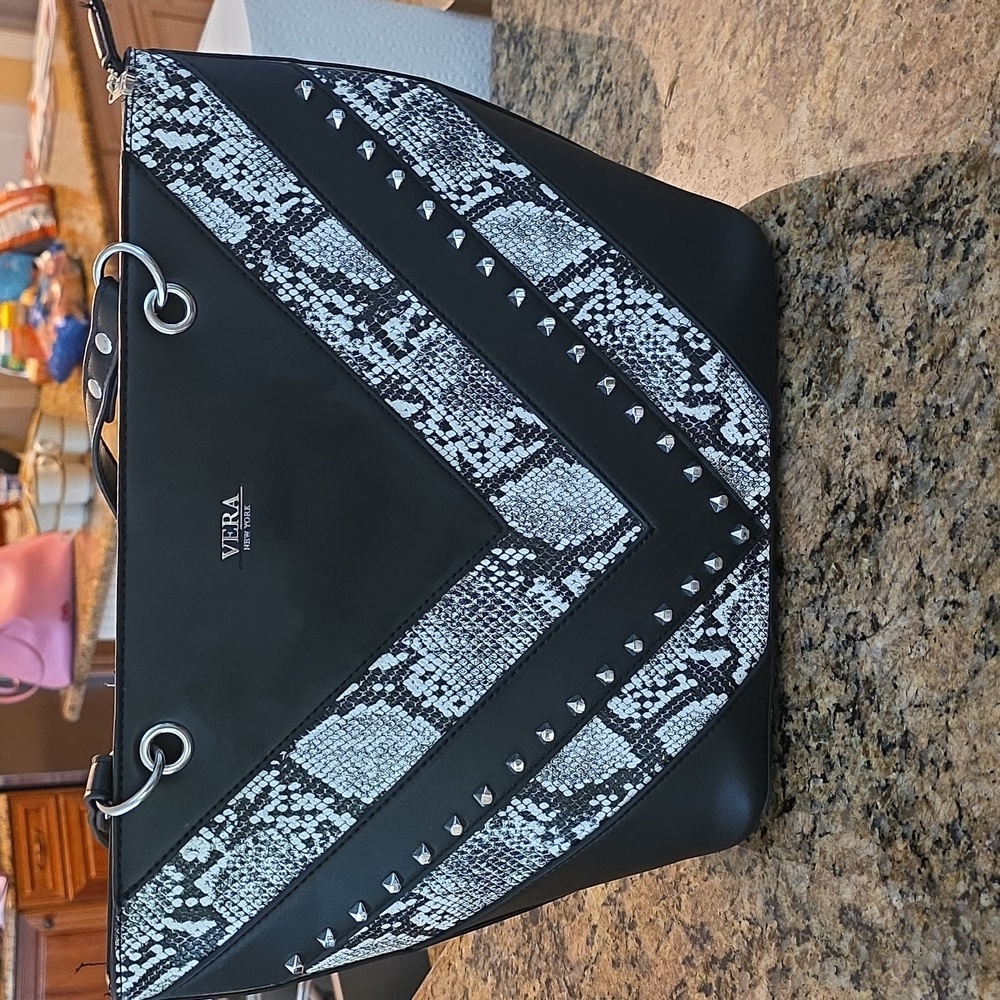 Vera By Vera Wang Leather And Snake Skin Purse